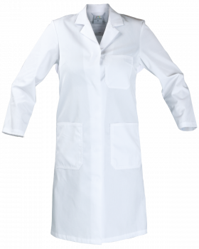 Dámsky plášť  s vreckami (biely)