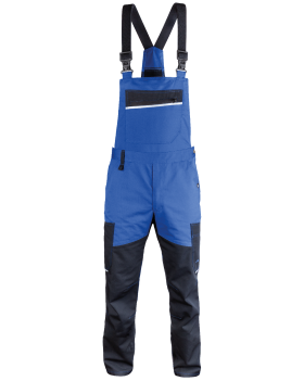Nohavice s náprsenkou 6507/V-WORK (modrý/čierny)
