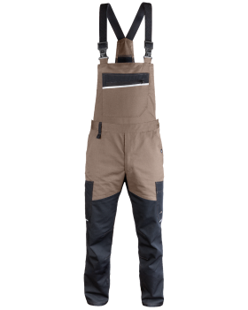 Nohavice s náprsenkou 6507/V-WORK (hnedý/čierny)