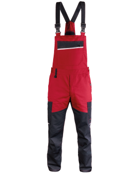 Nohavice s náprsenkou 6507/V-WORK (bordó/čierny)